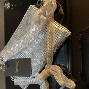 NWT Silver Metal Crossbody Purse